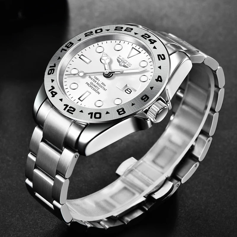 LIGE Hot Sell Men Watch Sport Mens Watches Top Brand Luxury  Military Waterproof Full Steel Quartz Clock Men Relogio Masculino