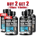 Buy 1 Get 1 Free! Pure Shilajit & Sea Moss Supplement, for Boosts Testosterone, Energy & Stamina, Supports Male Vitality, Men