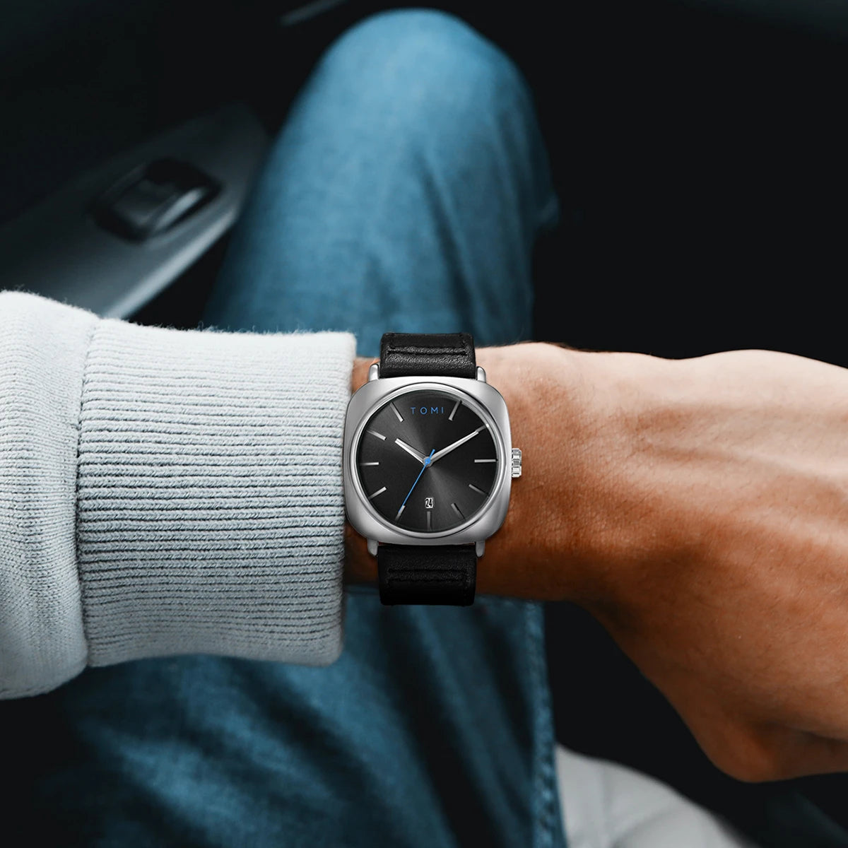TOMI Men's Fashion Business Design Watch Square Small Disc Watch High Quality Minimalist Design Elegant Men's Watch Quartz Watch