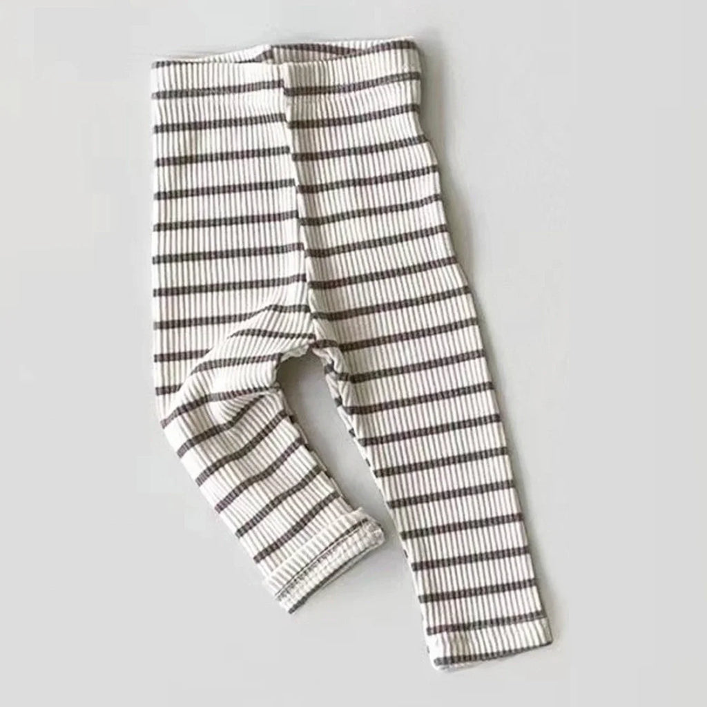 Baby Simple Solid Leggings Girls All-match Striped Skinny Pants Kids Cotton Elasticity Slim Pants Newborn Boy Stretch Trousers