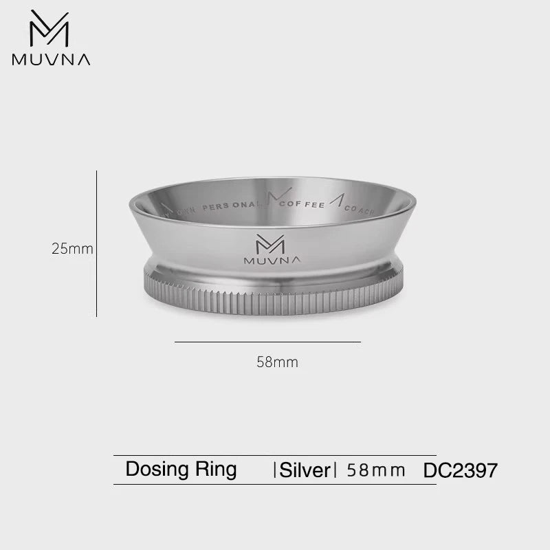 MUVNA Magnetic Dosing Ring Funnel 51/53/58mm, Espresso Ring Dosing Anti-Spill with Magnet Fit Portafilter Barista Accessories