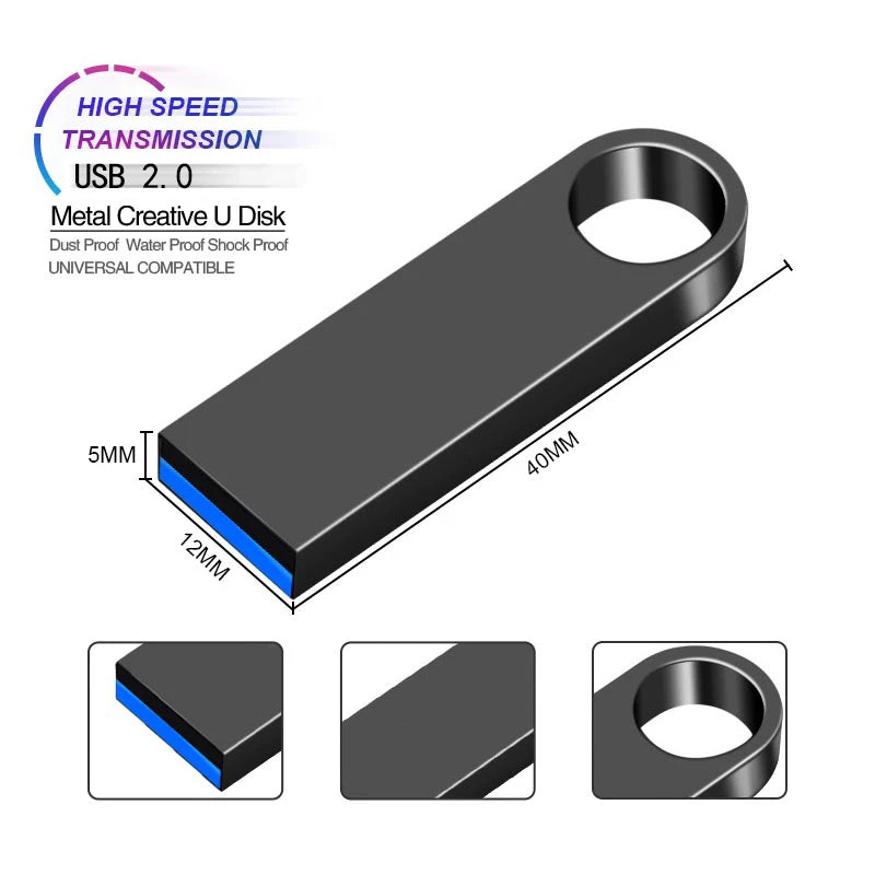 USB Flash Drive 2.0 Flash Pendrive 128GB 64GB 32GB 16GB Cle USB2.0 Metal Stick Pen Drive High Speed 8GB 16GB 32GB 64GB 128GB