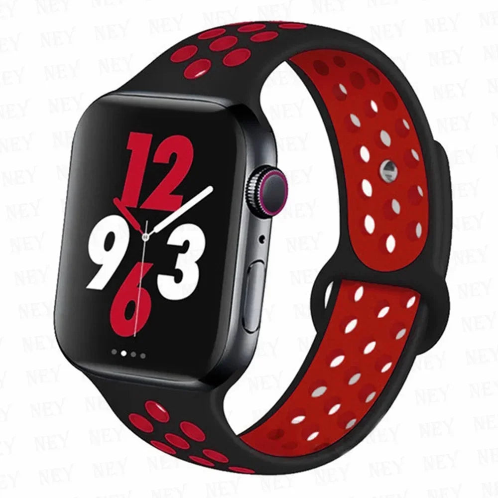 Sport Strap For Apple Watch Band 45mm 49mm 44mm 40mm 41mm 42mm Silicone bracelet correa iWatch Ultra 2 Series 9 8 SE 7 6 5 4 3