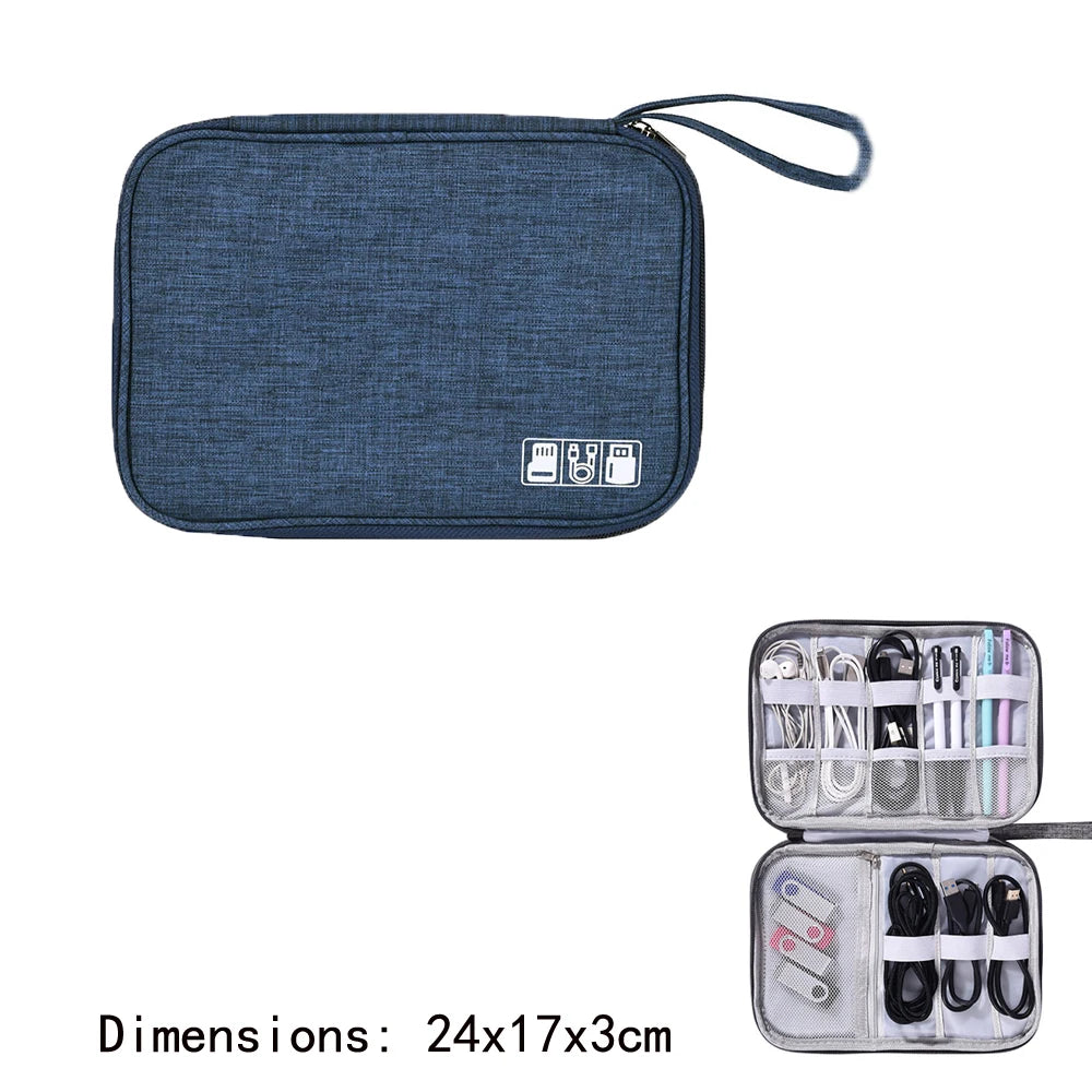 Portable Travel Cable Organizer Case Cable Storage Bag Waterproof Digital Electronic Accessories Organizer for USB Charger Plug