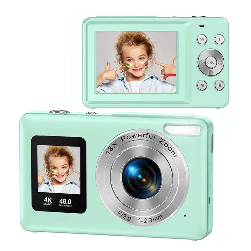 Lenovo 4K Digital Camera 48MP Dual Screen, Auto Focus Anti-Shake 16X Zoom, Vlogging Camera with 64GB SD Card, Compact Travel