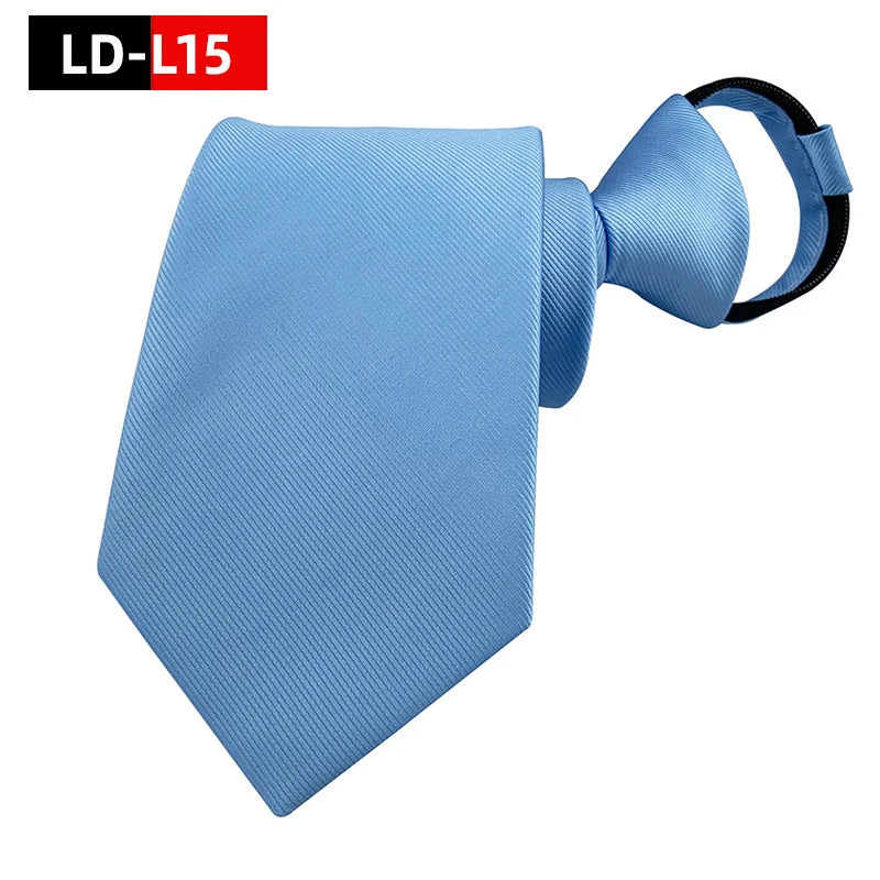 Zipper Tie Men Necktie Lazy Pre-tied Ties Solid 8cm Hot Sell Style Zipper Necktie For Men Women Bridegroom Wedding Wholesale