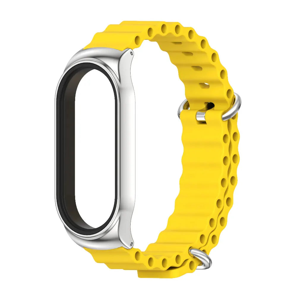 For Mi Band 10 9 8 7 6 5 Strap Silicone Wristband for Mi Band 9 Leather Strap For Mi band 8 Bracelet MiBand Metal Wristbands