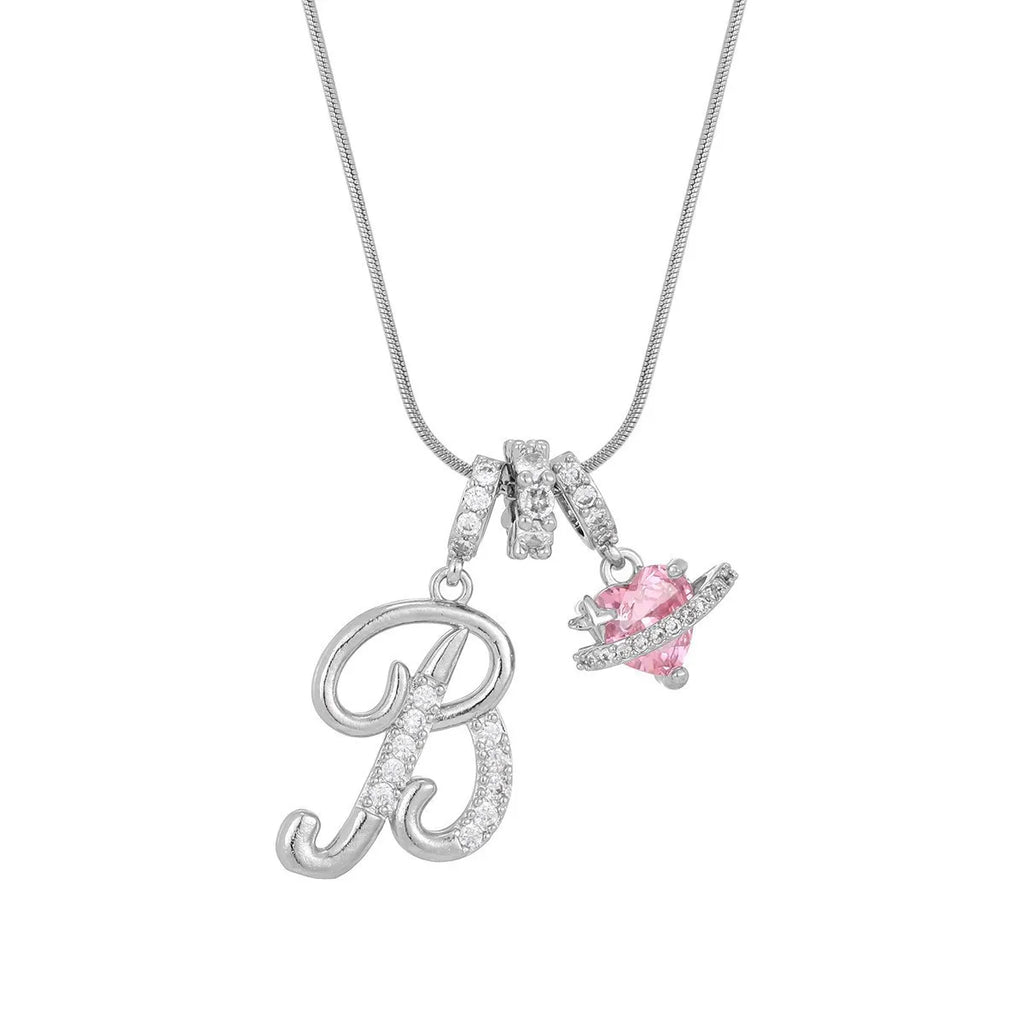 Fashion 26 English Letter Necklace for Women Sweet Girl Light Luxury High-End Stainless Steel Accessory Birthday Gift