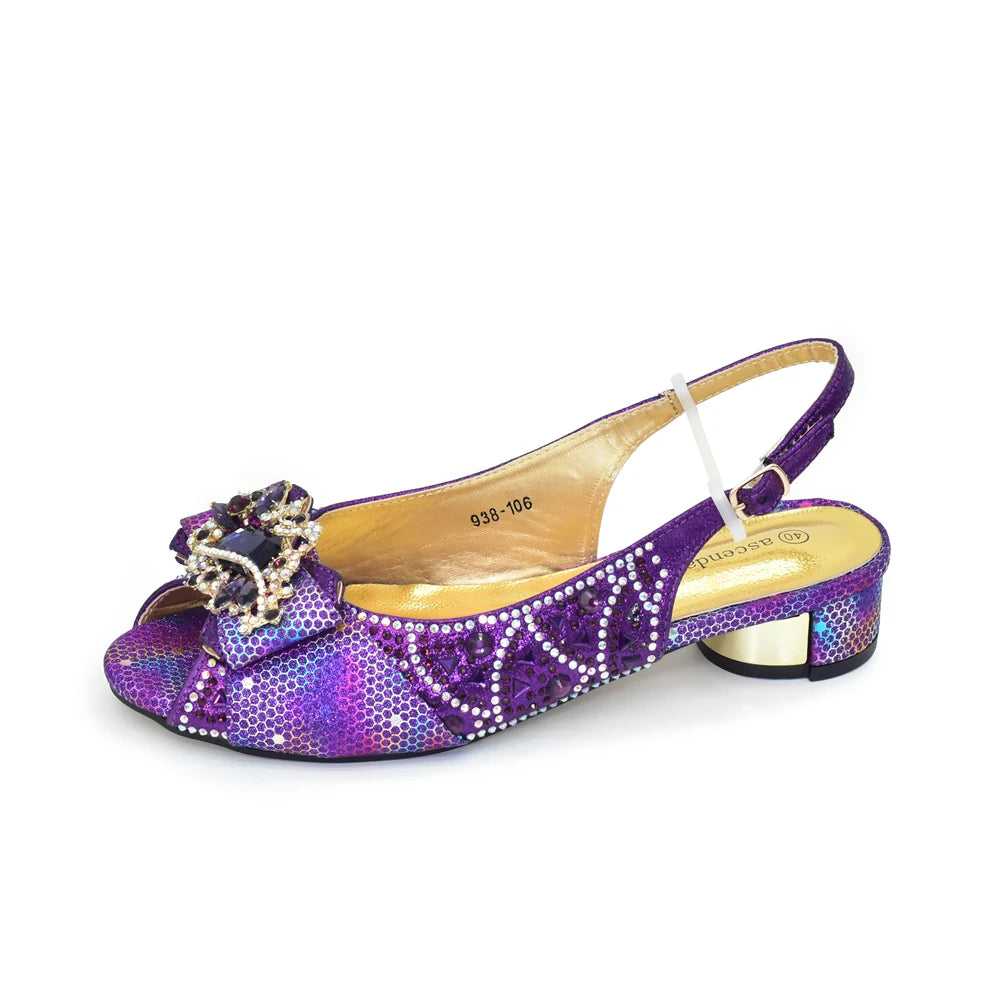 New Arrival Peep-Toe Heels & Long Small Bag Set Nigerian Party Shoes and Bag –Comfortable Women's Shoes for Elegant Events