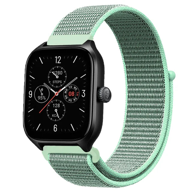 20mm 22mm Nylon Loop Strap for Amazfit GTR 47mm/GTR4 3 Pro/GTS 4 mini/3 Bracelet for Amazfit Balance 3 2/bip 5 6 Max/Stratos 2 3