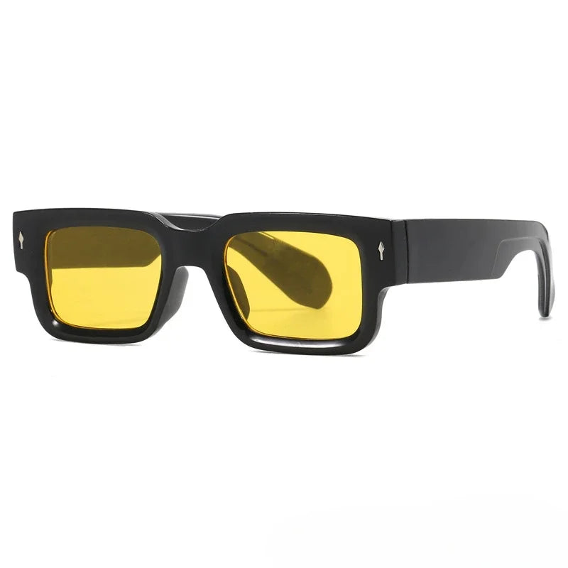 Retro Men Square Sunglasses for Women Vintage Luxury Rivet Designer Sun Glasses Fashion Arrow Shades UV400 Eyeglasses