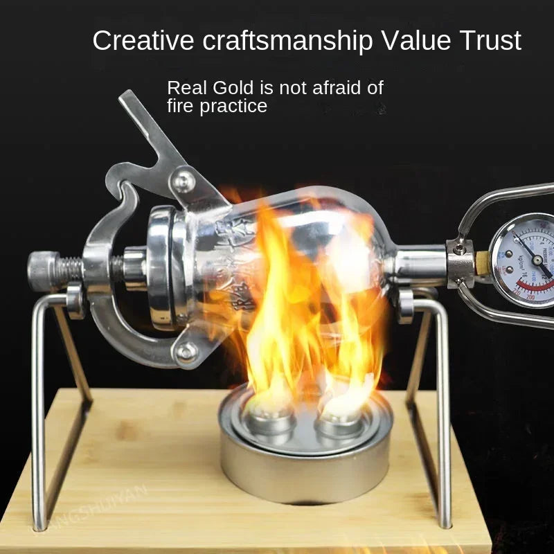 300ml Hand Popcorn Machine Open Firing Popcorn Puffing Machine Stainless Steel Mini Popper Small Manual Popcorn Maker