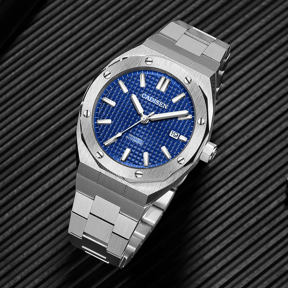 CADISEN Automatic Mens Watches Fashion Top Brand Stainless Steel Sapphire Glass MIYOTA 8215 Watch Men Mechanical Wristwatch