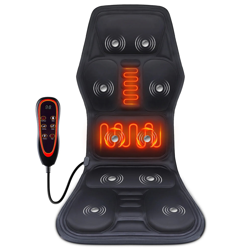 Electric Heating Back Waist Massager Shoulder Back Vibration Massage Mat for Chair Sofa Car Office Home Back Massage Hot Pad