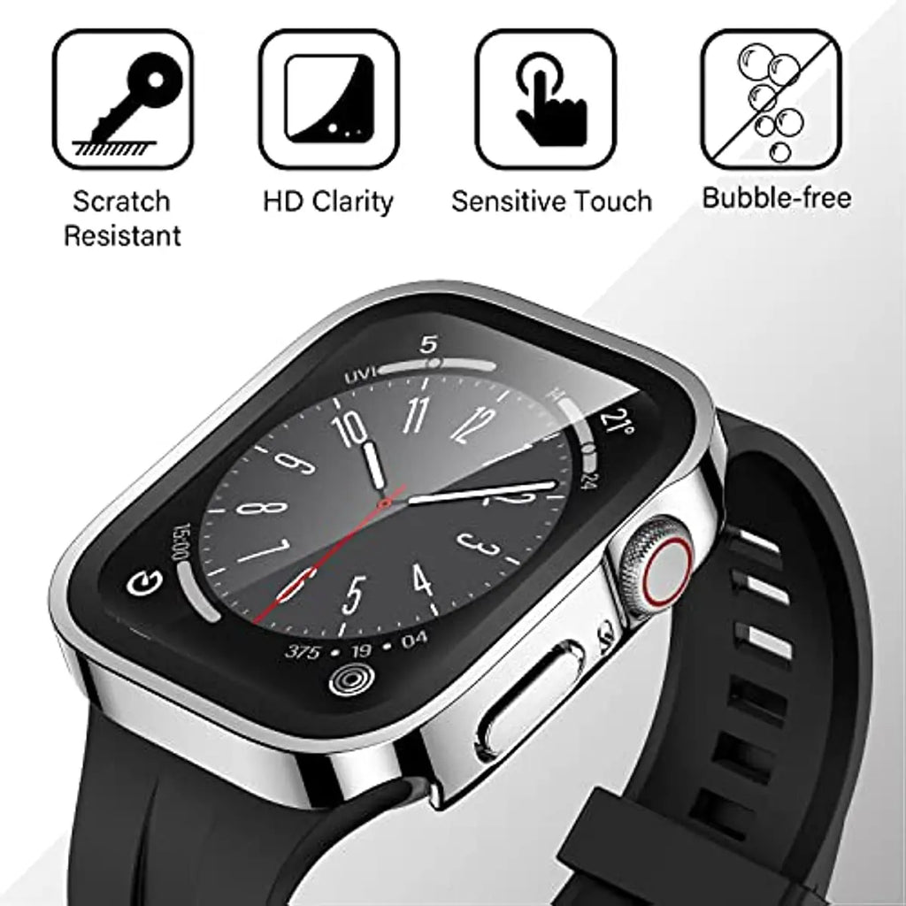 Waterproof watch case+glass for Apple Watch 40/41/42/44/45/46mm, Scratch-resistant protective case, for Series 11 10 987654 se