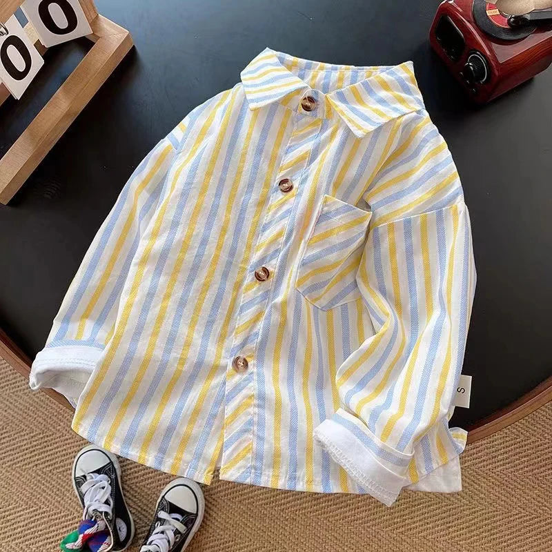 IENENS Kids Shirt Clothes Spring Thin Blouses Clothing Infant Boy Plaid Cotton Tops 1 2 3 4 Years Kids Long Sleeves Shirt