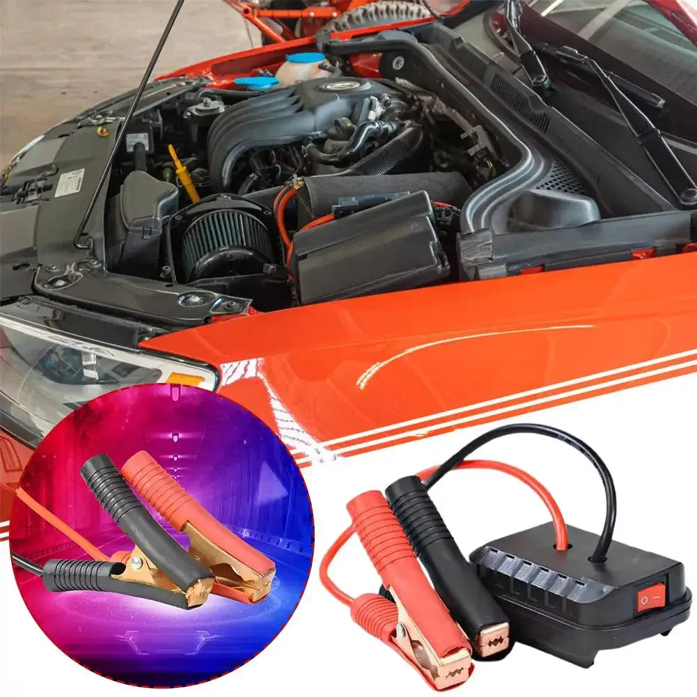 Car Emergency Jump Start Adapter For Makita Lithium‑Ion Battery, 12V Vehicle Jumper Booster Cable Clips with Dual USB Output Swi