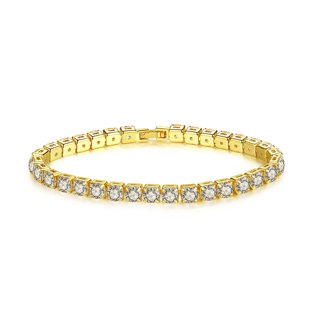 Women's Fashion 4mm Zirconia Tennis Bracelet Crystal Charm Designer Thin Chain Wedding Jewelry