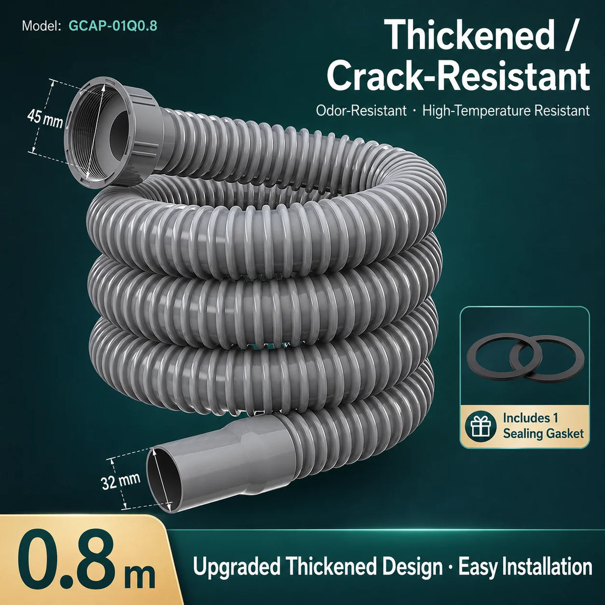 Universal Flexible Kitchen Sink Drain Pipe Anti-Odor Sewer Hose Extension Tube for Mop Pool Laundry Sink Accessories