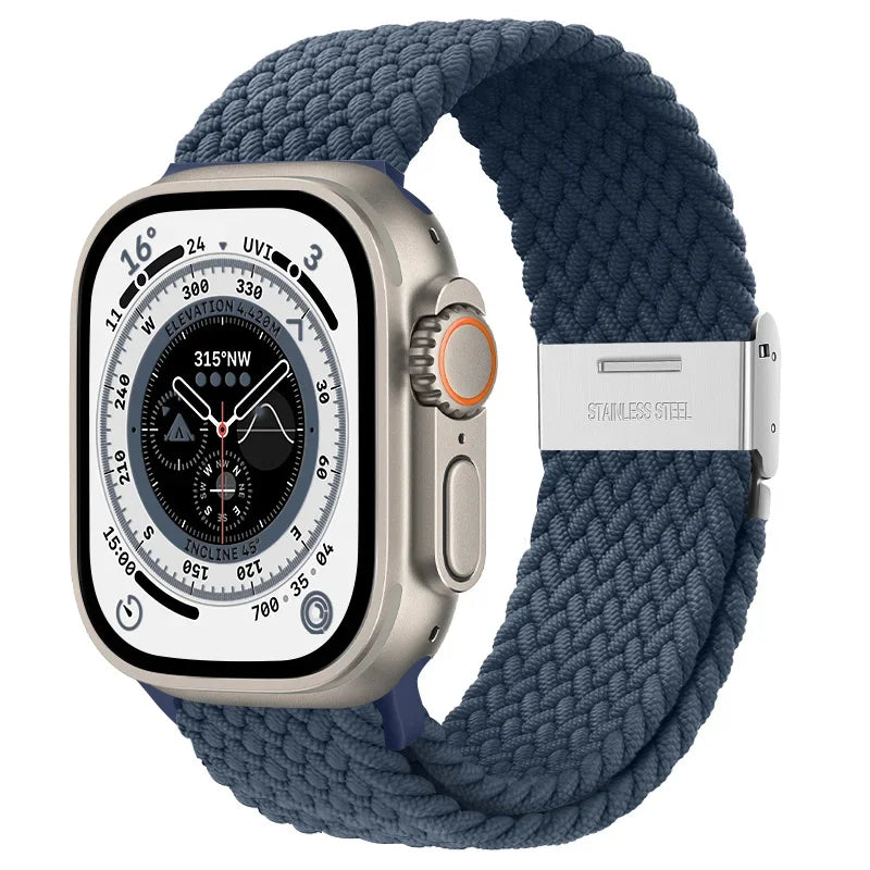 Braided solo loop strap For Apple watch band 44mm 40mm 45mm 41mm 42mm Nylon correa bracelet iWatch series 8 9 4 5 SE 6 7 Ultra 2
