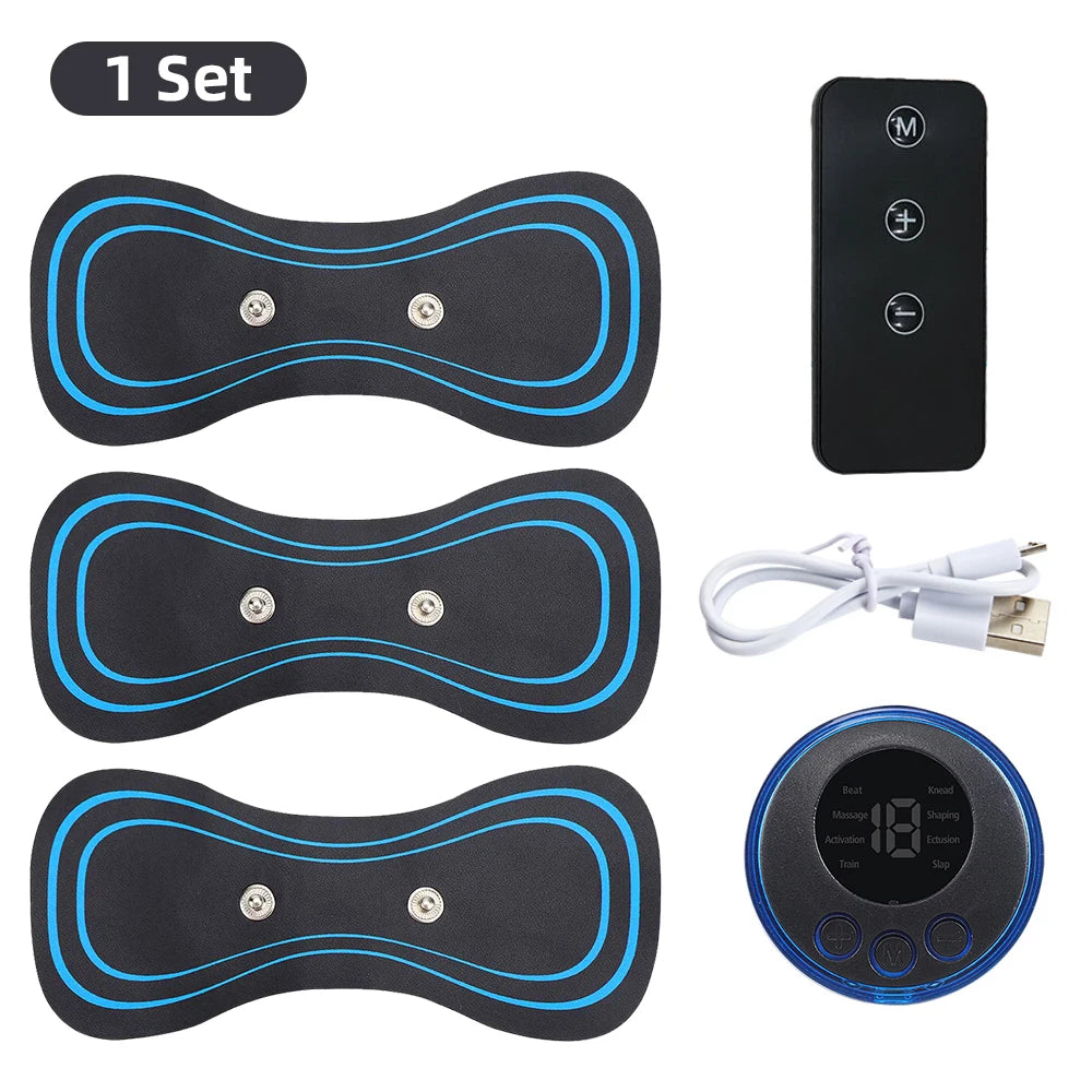 EMS Electric Neck Massager EMS Muscle Massage Stimulator Low Frequency Instrument Back Cervical Calf Patches Joints Mini Device