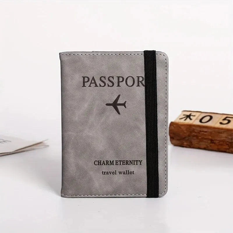 RFID Passport Cover Wallet Holder PU Leather Card Holder Passport Case Abroad Travel Essentials for Women Men Family Vacation
