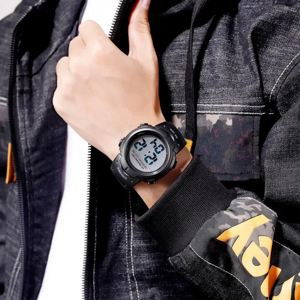 SKMEI 1560 Sport Electronics Watch for Men 100M Waterproof LED Display Digital Mens Wristwatches Stopwatch Military Reloj Hombre