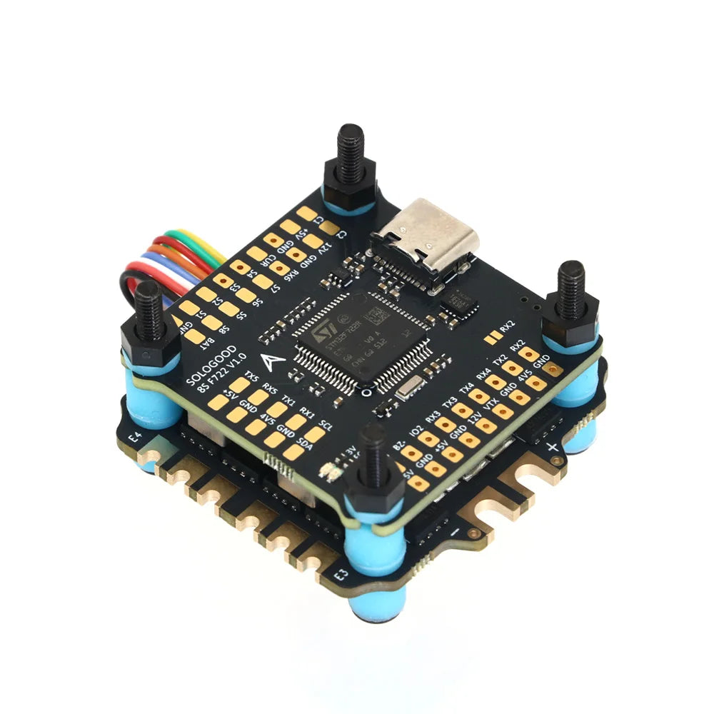 SoloGood 6S F722 60A Stack / 8S F722 60A Stack / 6S F722 80A Stack / 8S F722 80A Stack Flight Controller & BLHELI_S 4in1 ESC