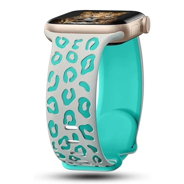 For Apple Watch Bands 40mm 44mm 42mm 45mm 41mm 49mm 46mm Engraved Silicone Bracelets Correa Series 8 9 SE ultra 2 3 10 11 Strap