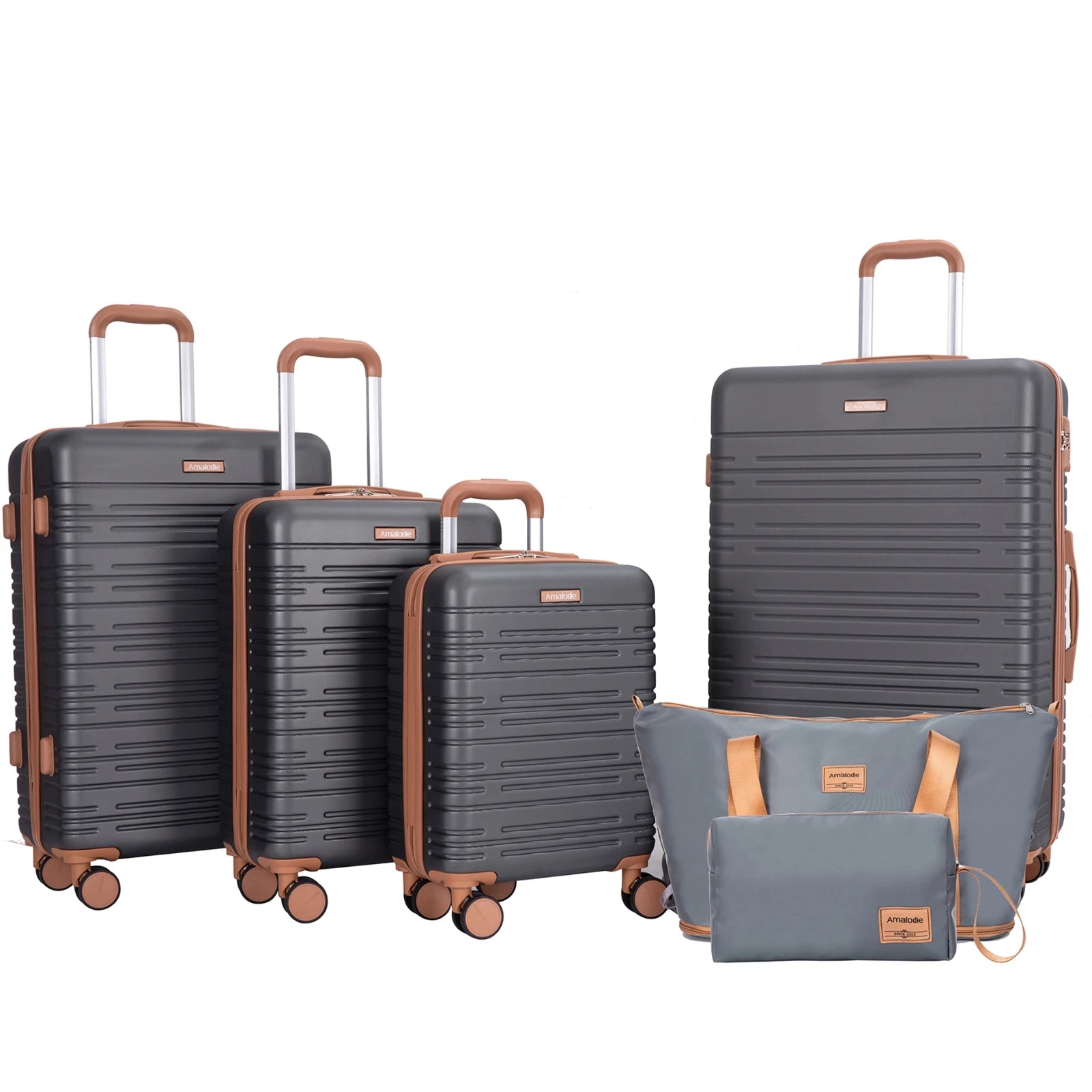 Luggage Sets 6 Piece, Suitcases with Double Spinner Wheels and TSA Lock, Hardcase 6 Set 16/20/24/28 Luggage with Travel Duffle Bag