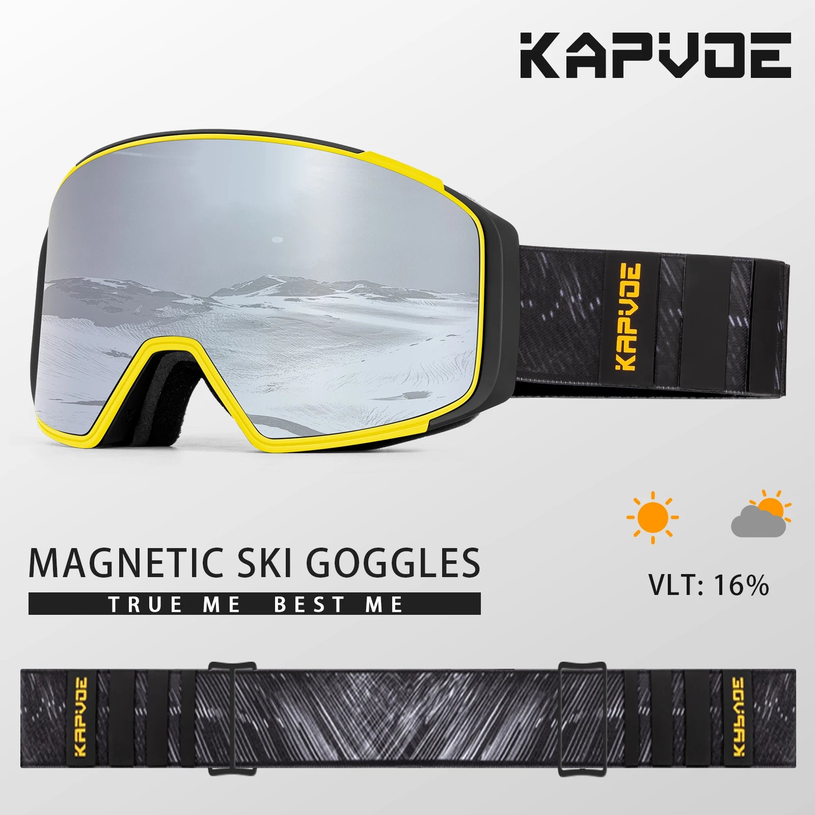 KAPVOE Ski Goggles Double Magnet adsorpt Layers UV400 Anti-fog Ski Glasses Snow Snowboard Glasses Snowmobile Eyewear