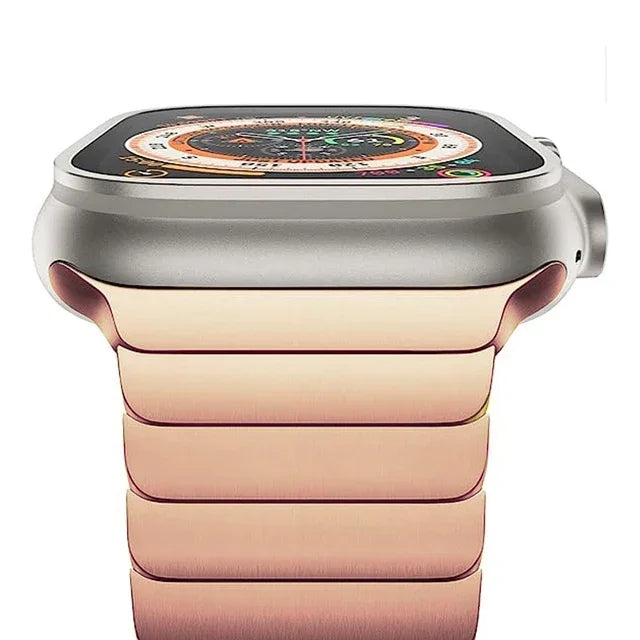 Titanium Color Strap for Apple Watch Band Ultra 2 49mm 45mm 44mm 42mm 41mm 40mm Stainless Steel Bracelet IWatch 9 8 7 6 SE 5 4