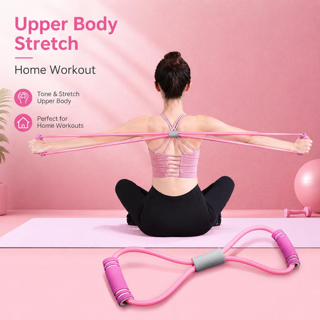 Resistance Bands with Foam Sport At Home Yoga Fitness Accessories Rubber Pull Rope Training and Exercise Gym Equipment for Women