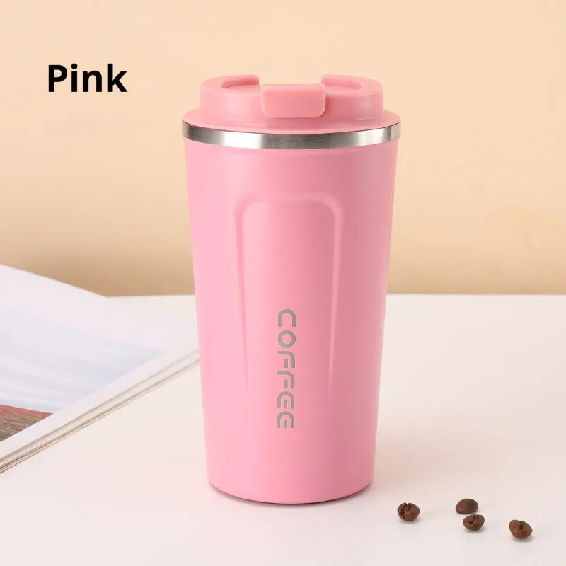 380/510ML Leak_Proof Travel Thermo Cup Stainless Steel Thermo Cafe Coffee Mug Car Thermos Mug for Tea Water Coffee Double