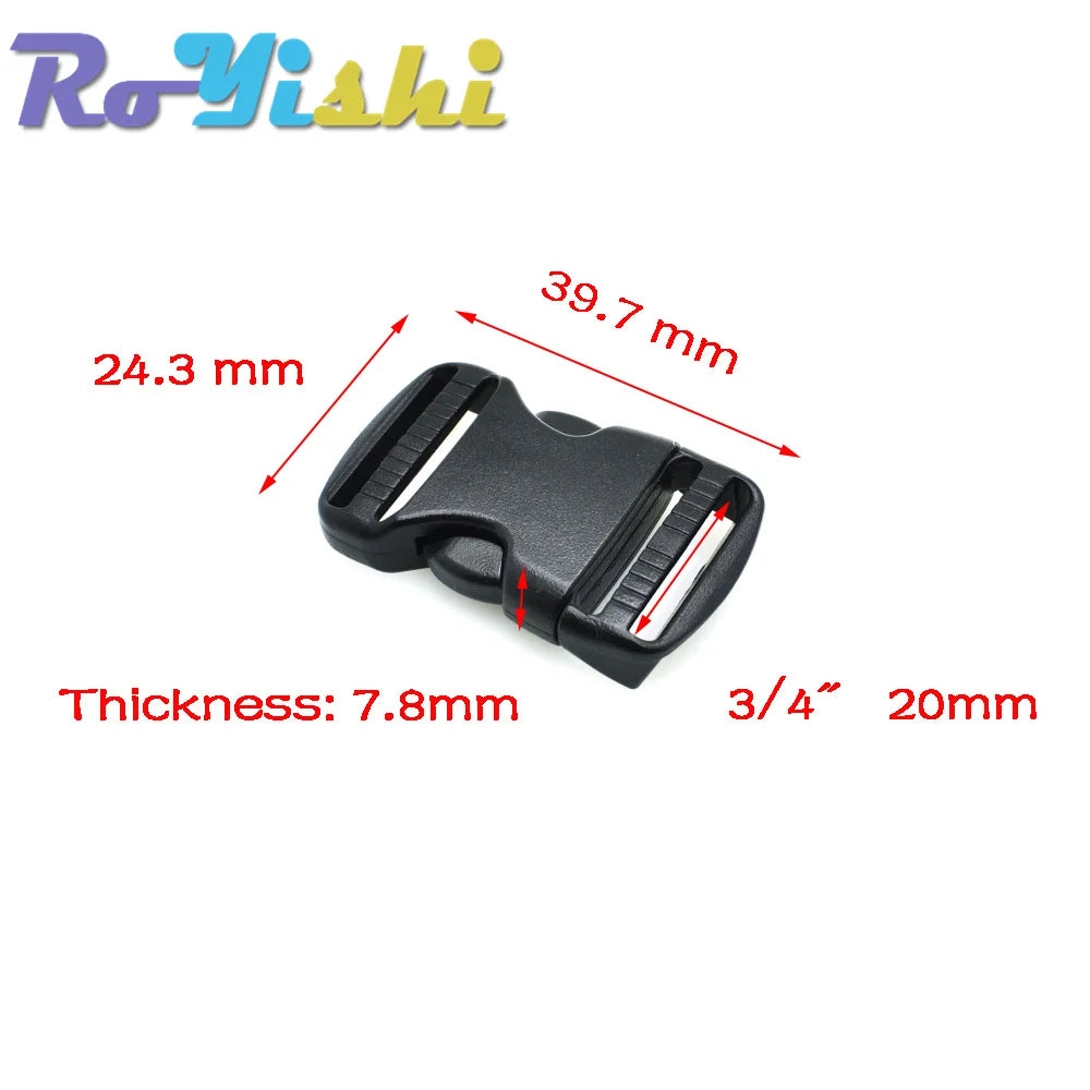 2-10 Pcs/Pack 20~50mm Plastic Hardware Dual Adjustable Side Release Buckles Molle Tatical Backpack Belt Bag Parts Strap Webbing