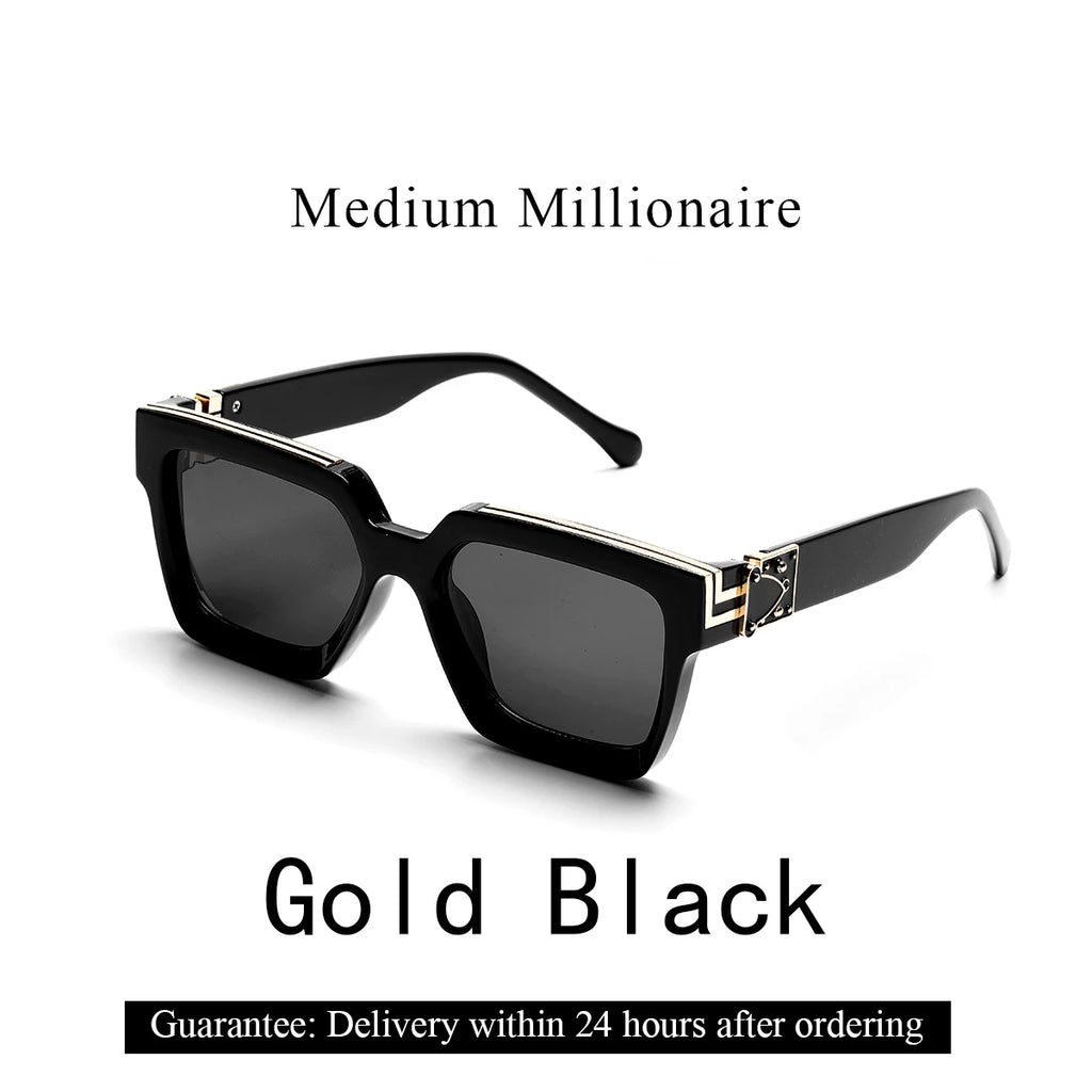 Ruiao Retro Black Millionaire Shades Luxury Sunglasses 2026 For Men Designer Famous Brand Square Sun Glasses Man Women Sunglass