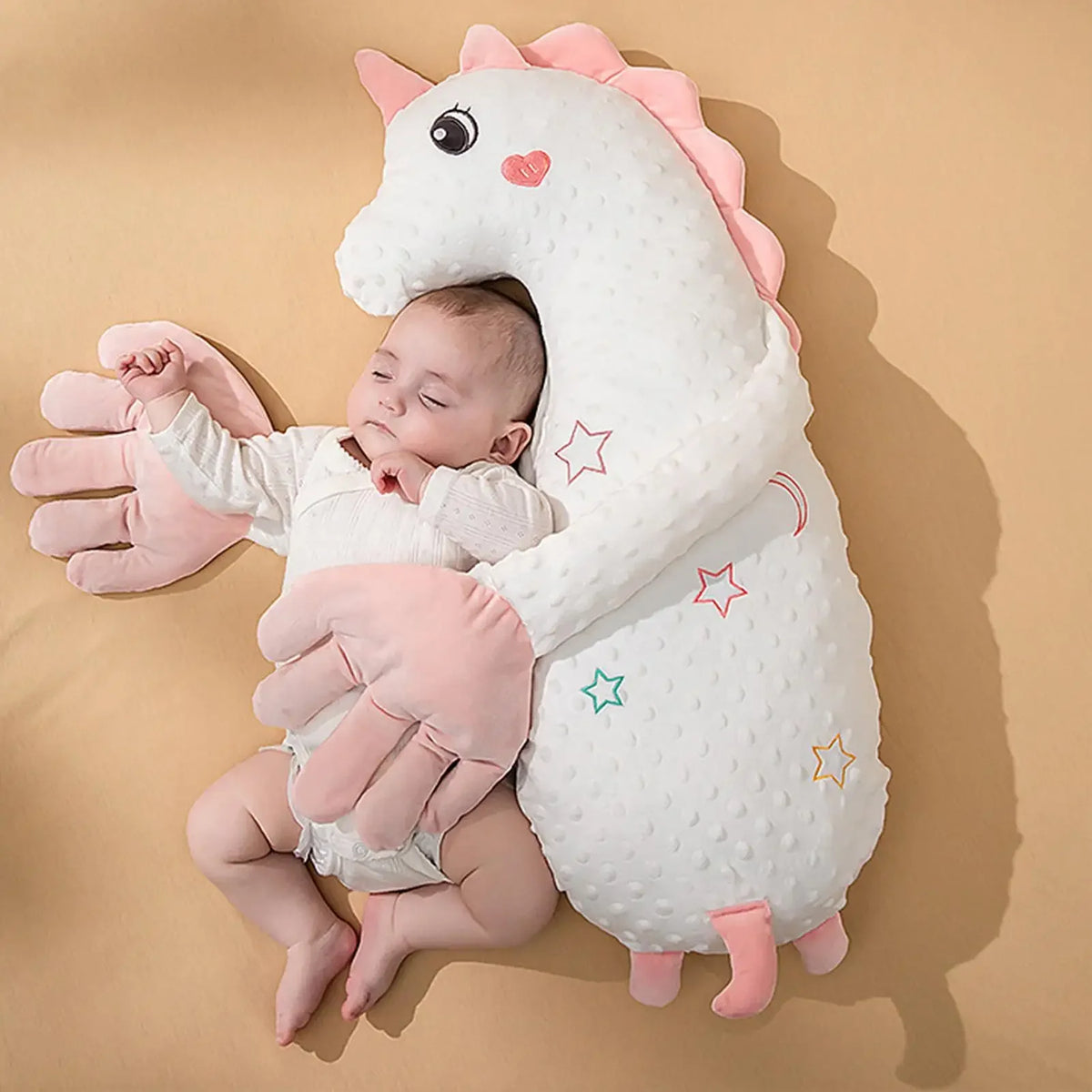 Baby Soothing Palm Patting Hand Plush Pillow Soothing Doll with Remote Control 3 Gear Adjustable for Bedroom Indoor Home Baby