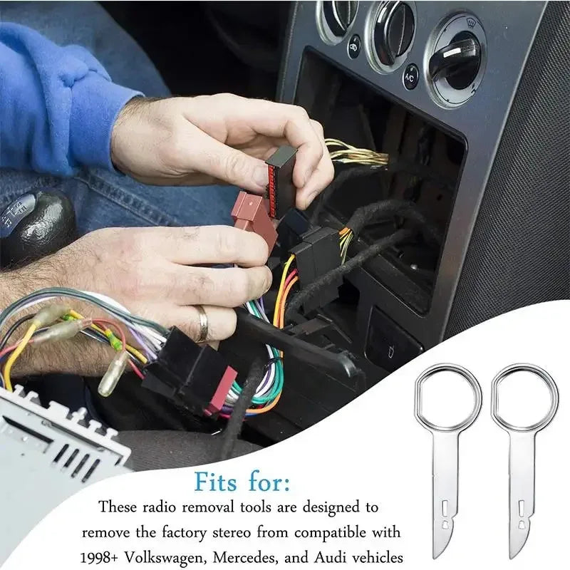 4pcs Radio Removal Key Pin Tool Car Styling Universal Fit for VW Golf 7 6 Passat B5 B7 Touareg Mercedes W203 W213 W204