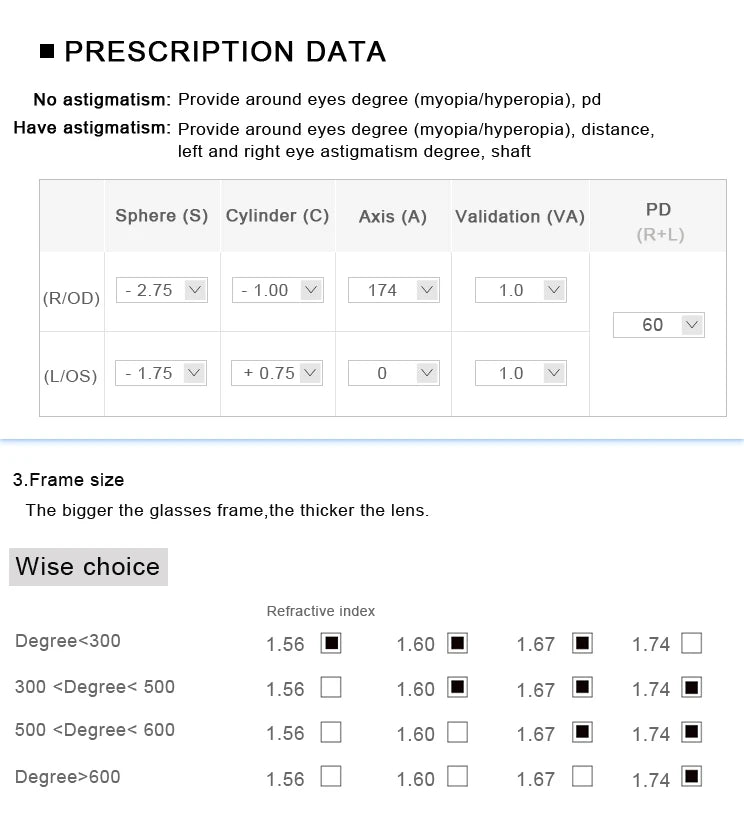 Photochromic Optical Lens Grey A Pair Prescription Aspheric Myopia Presbyopia Scratch-Resistant 1.56 Index Color Eyeglasses