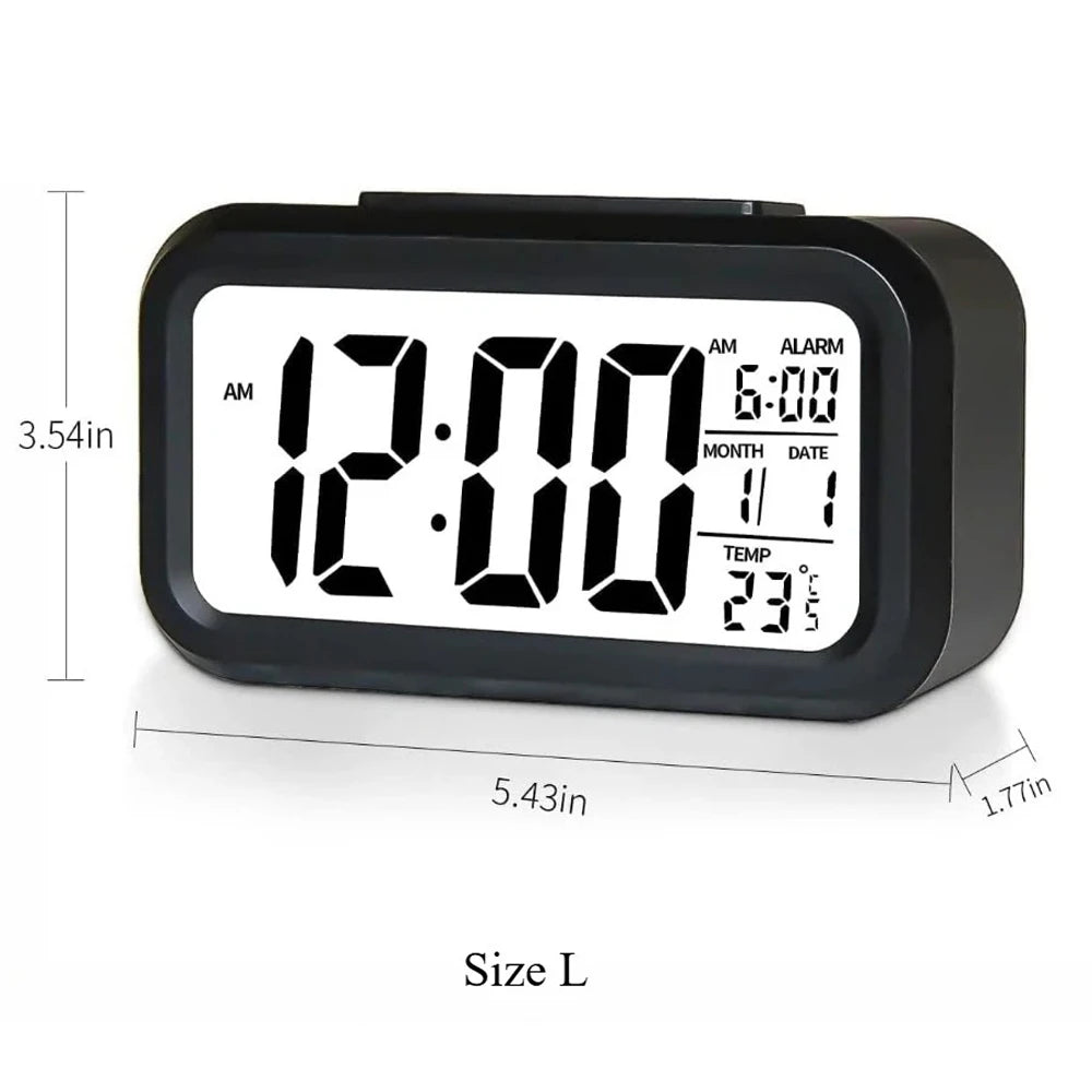 LED Digital Alarm Clock Backlight Snooze Data Time Calendar Desktop Multifunction Electronic Backlight Table Clock