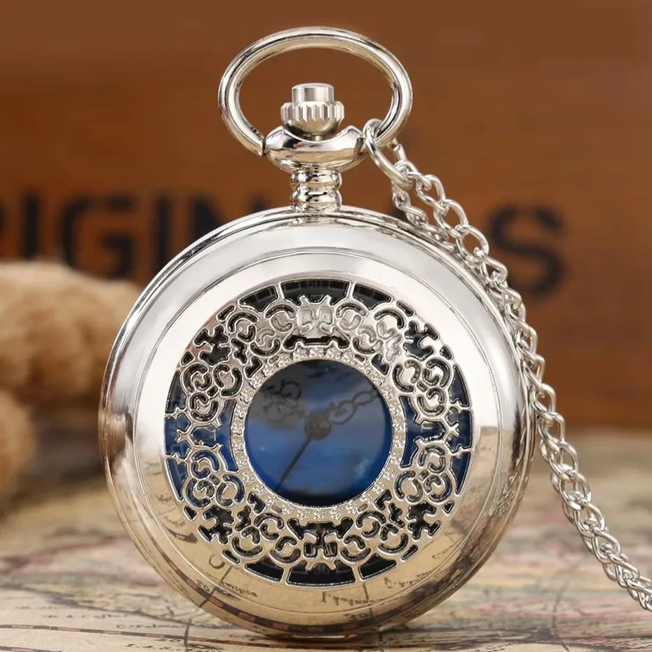 Best Gifts Luxury Gold Quartz Pocket Watch Design Fishes Necklace Pendant Pocket Watch Clock for Mens Womens