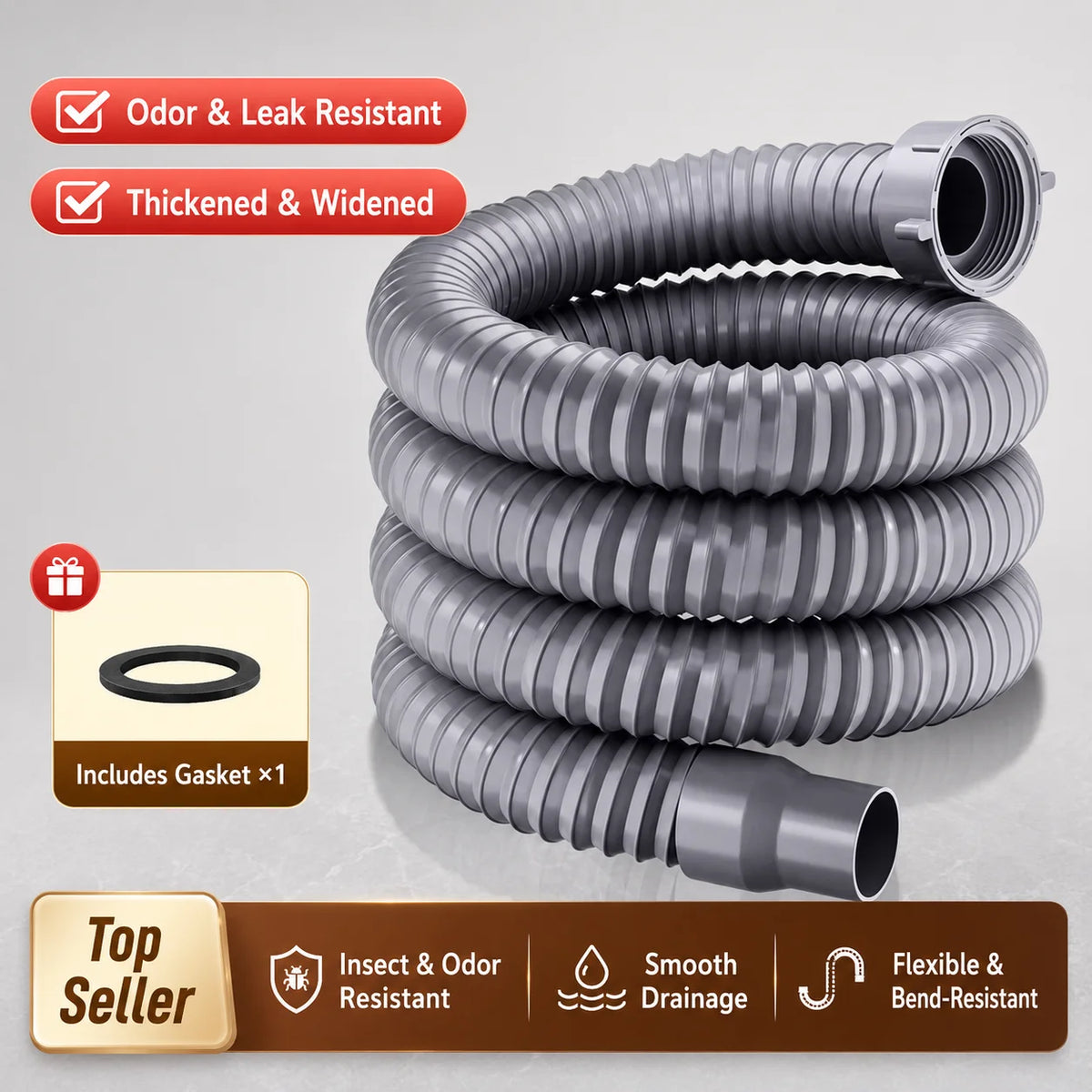 Universal Flexible Kitchen Sink Drain Pipe Anti-Odor Sewer Hose Extension Tube for Mop Pool Laundry Sink Accessories