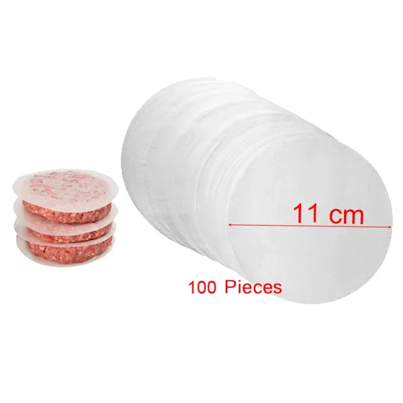 100/500Pcs 11cm Hamburger Patty Paper, Wax Papers To Separate Frozen Pressed Patties for Burger Patty Paper