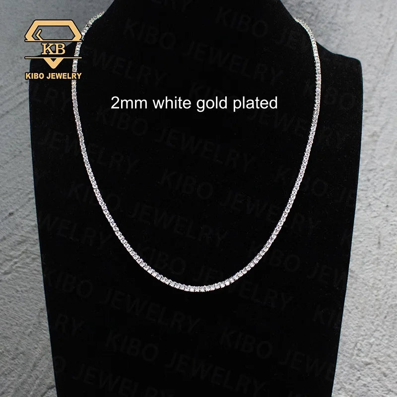 2-5mm Men Women Moissanite Tennis Chain Rose Yellow Moissanite Tennis Bracelet s925 Silver Tennis Chain For Women Men