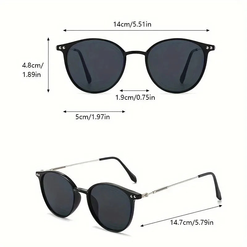 2PCS Women Cute Skinny Cat Eye Eyewear Men Vintage Narrow Cateye Sunglasses Fashionable Glasses