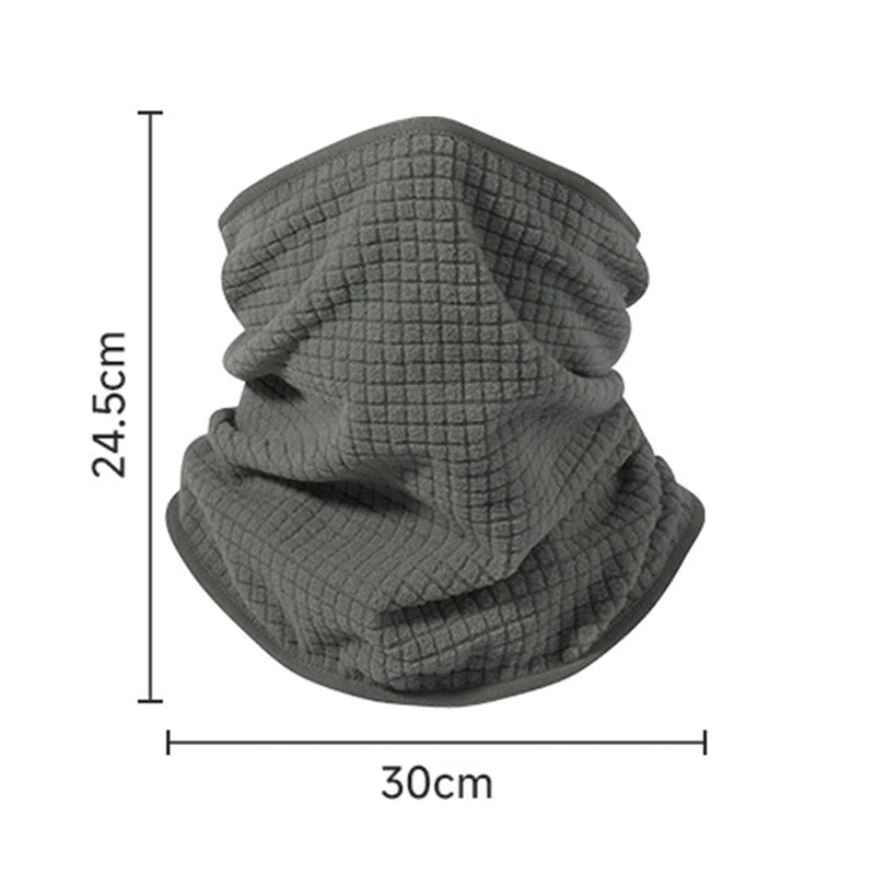 Waffle Cycling Neck Gaiter Windproof Winter Polar Fleece Neck Warmer Hiking Unisex Skiing Mask Tube Scarf Face Covering Camping