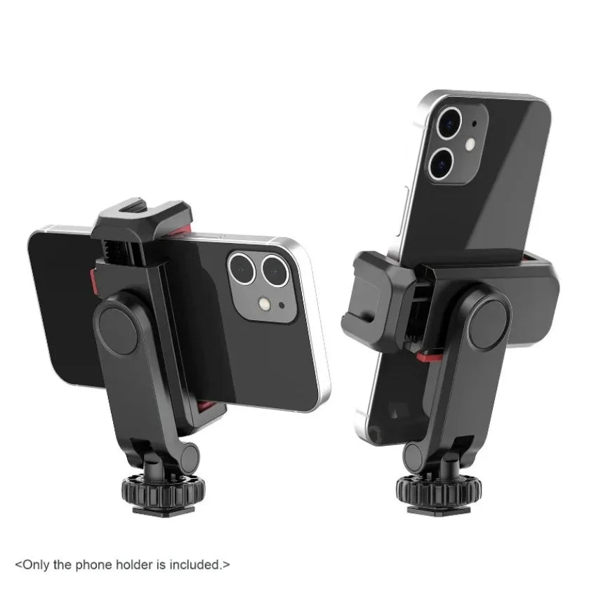 XIKCU 360 ° Adjustable Double Head Cold Boots Hot Boots Mobile Phone Clip SLR Mirrorless Camera and Mobile Phone Fixed Bracke