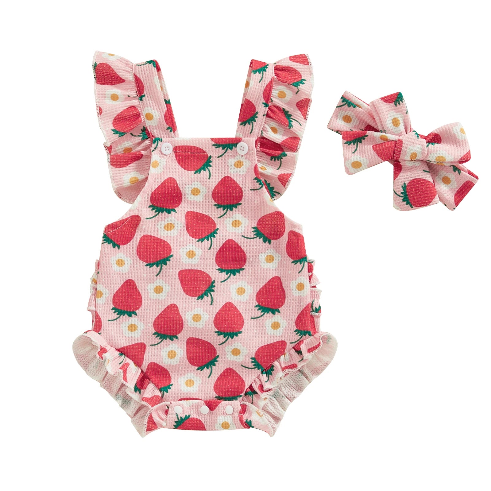 Citgeett Summer Infant Baby Girls Bodysuit and Headband Flower Print Fly Sleeve Jumpsuit Casual Clothes