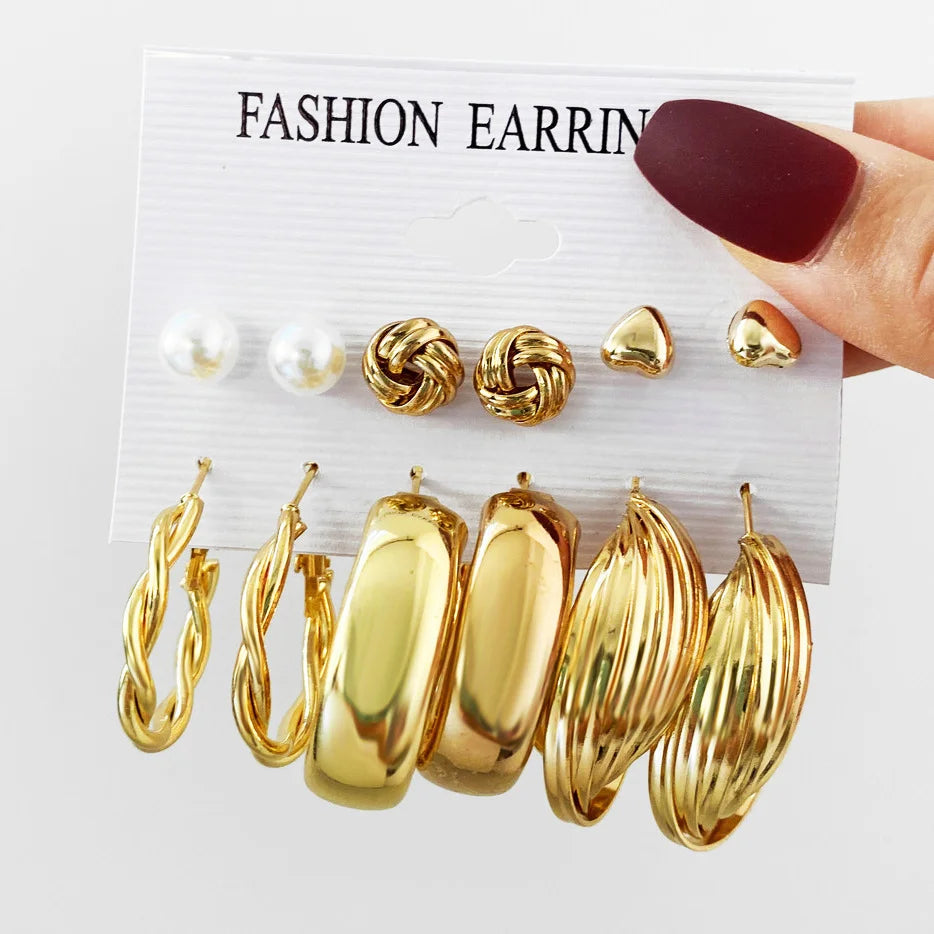 68 Pcs Boho Chic Jewelry Set Vintage Heart Pearl Zircon Butterfly Pendant Earrings Ring Necklace For Women Daily Wear Gifts 2024