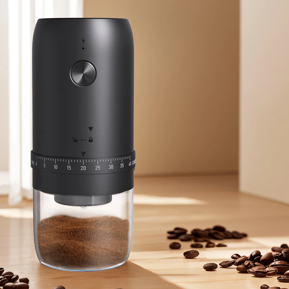 New Portable USB Electric Coffee Bean Grinder 40 Gears External Adjustable Rechargeable Grinders Household Mini Coffee Machine